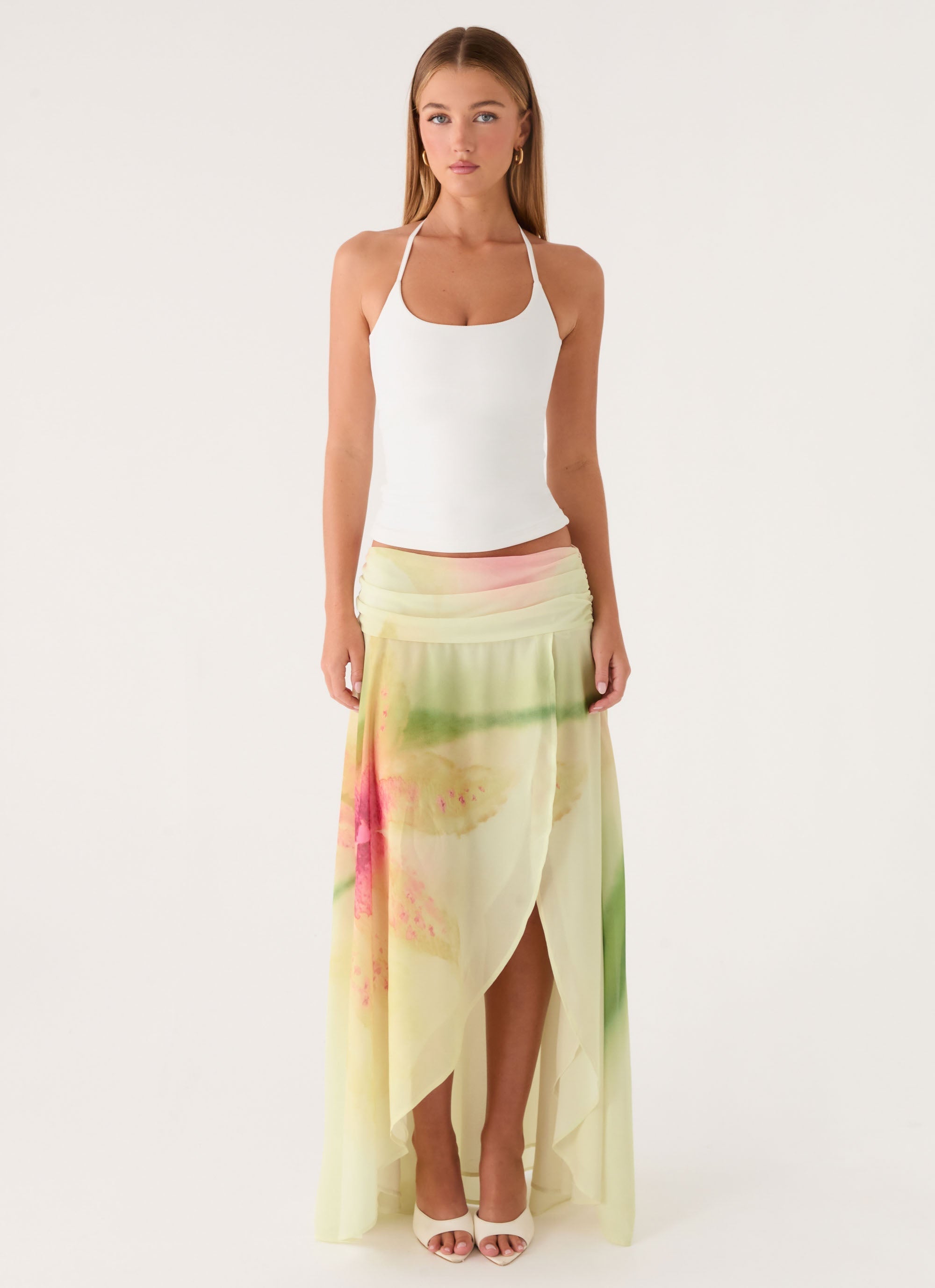 Sadona Asymmetric Maxi Skirt - Soft Lily