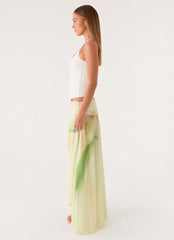 Sadona Asymmetric Maxi Skirt - Soft Lily