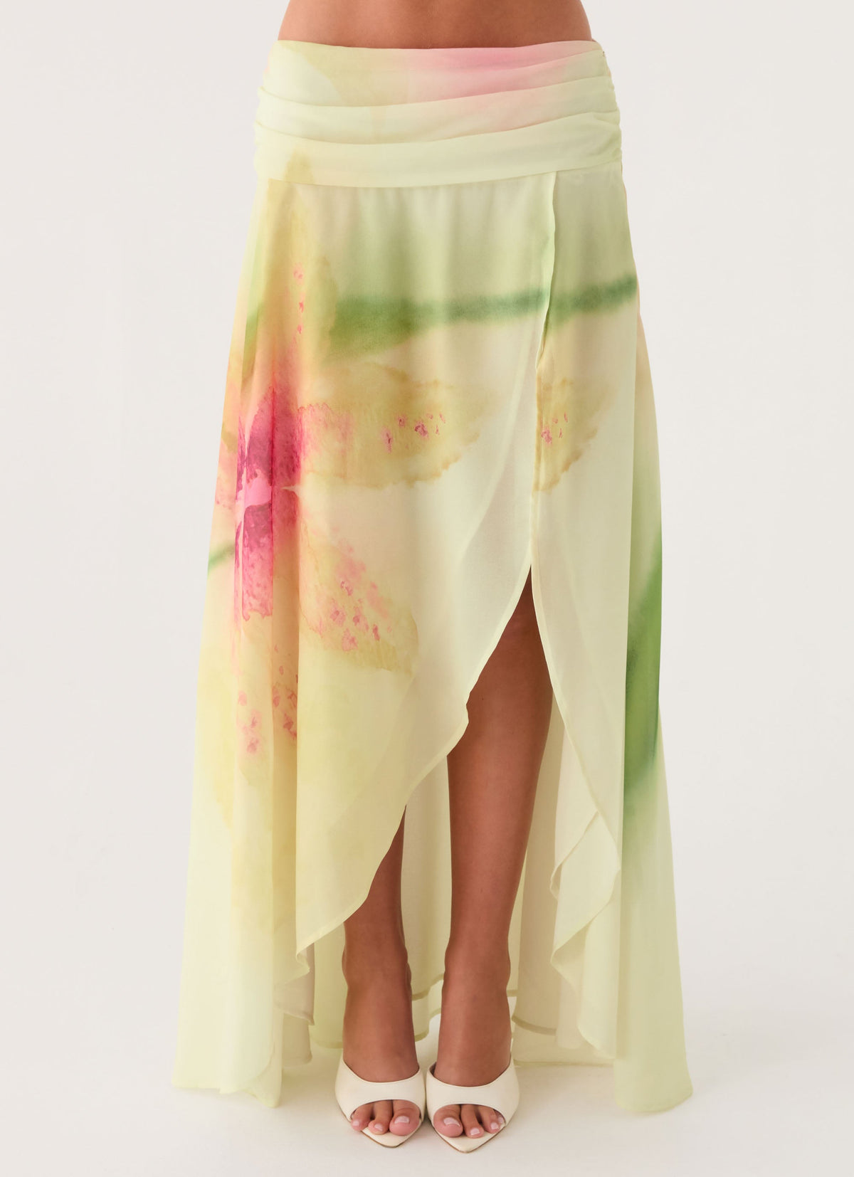 Sadona Asymmetric Maxi Skirt - Soft Lily
