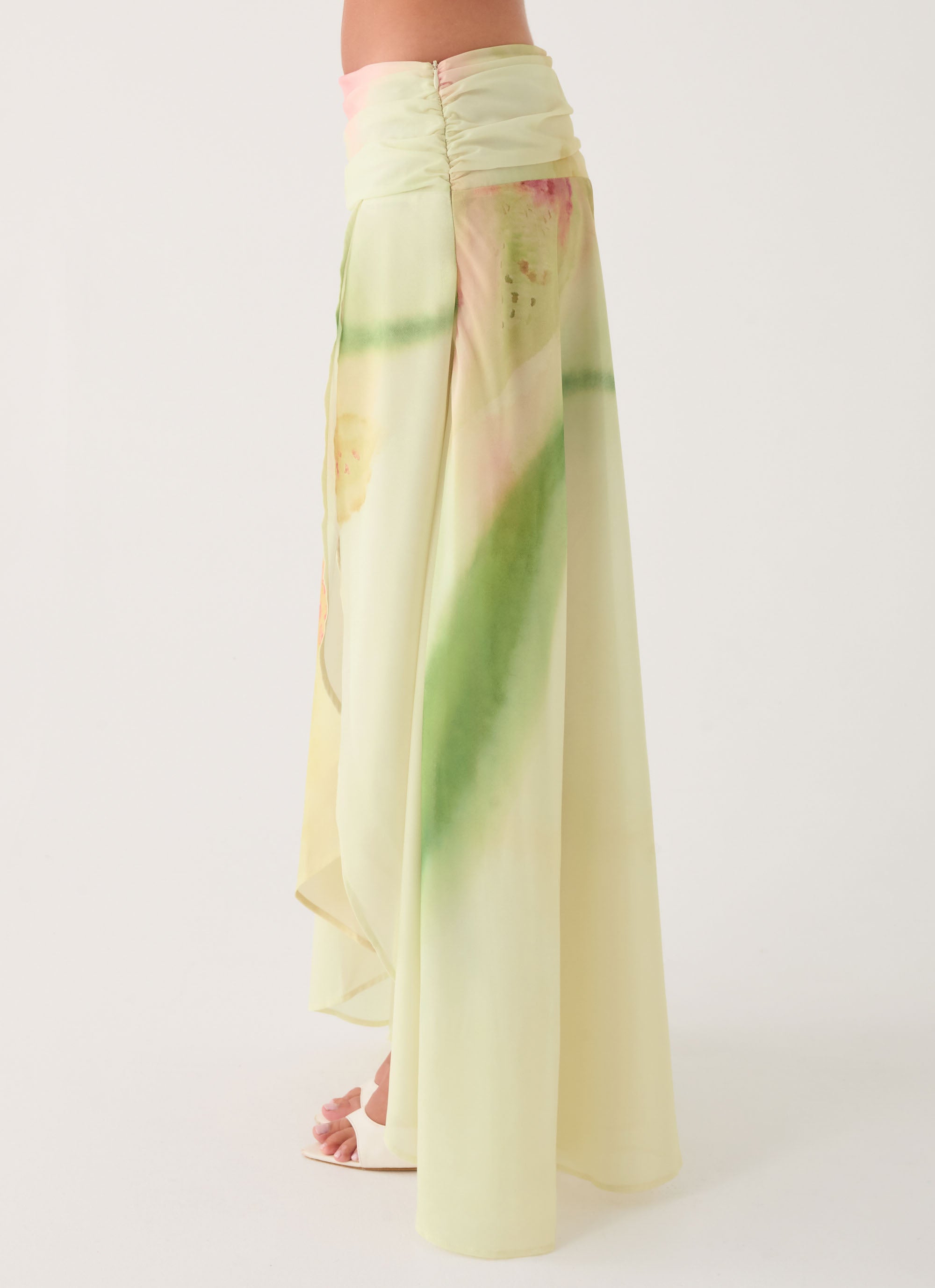 Sadona Asymmetric Maxi Skirt - Soft Lily