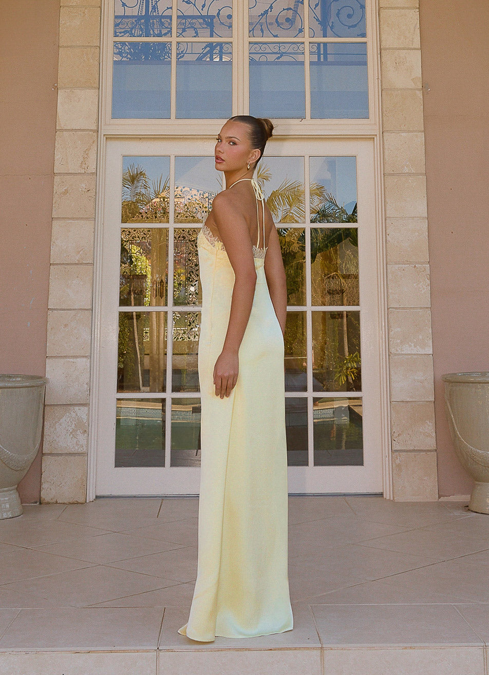 Samaria Halter Maxi Dress - Yellow