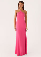 Samaria Halter Maxi Dress - Berry