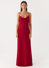 Saria Maxi Dress - Deep Red