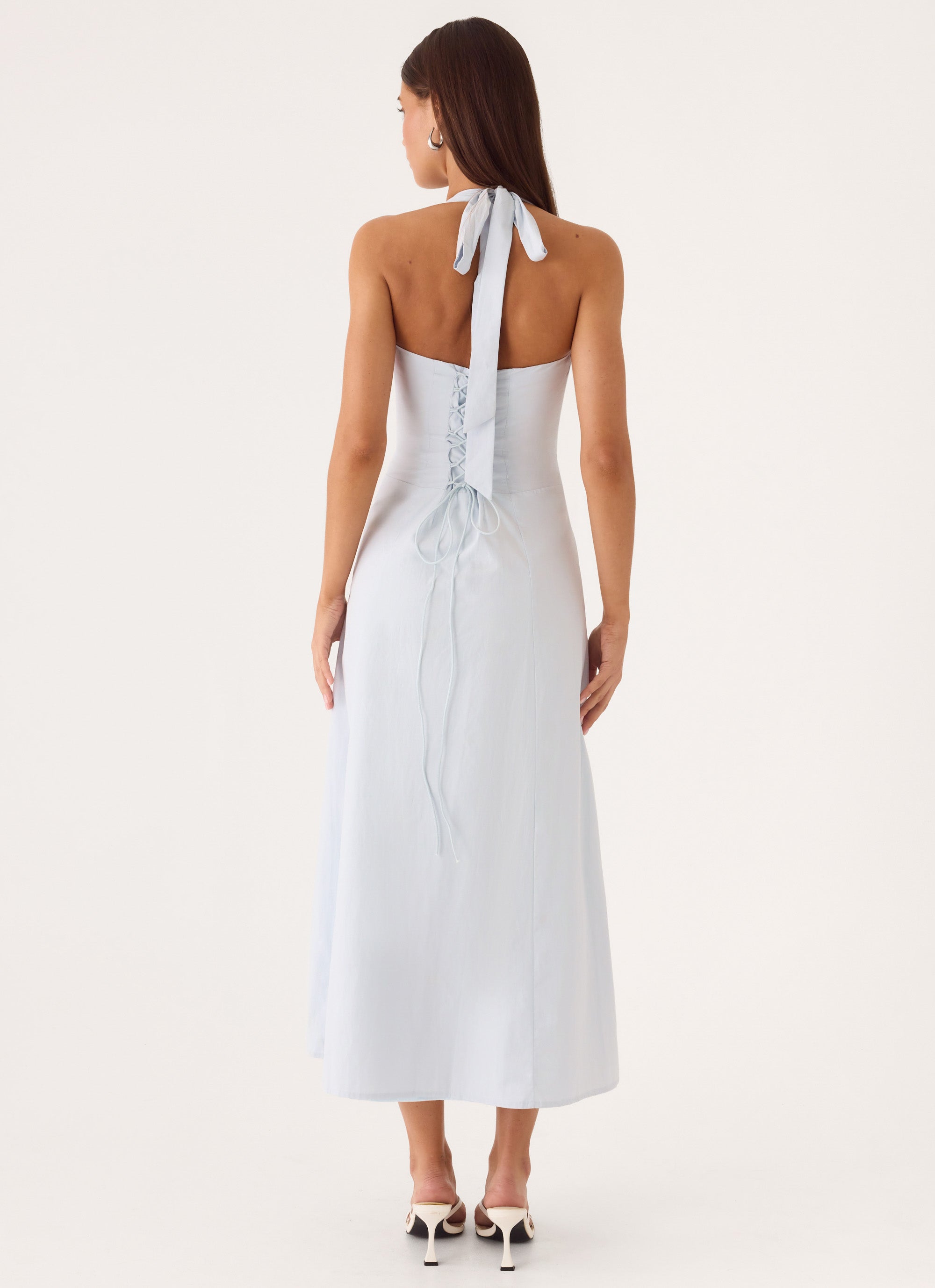 Sarrah Halter Midi Dress - Blue