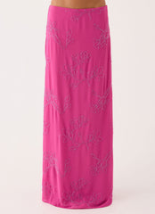 Secret Spot Maxi Skirt - Berry Kiss