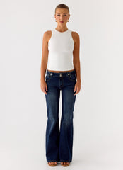 See Me Twice Ribbed Top - White
