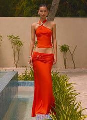 Selmah Hardware Maxi Skirt - Tangerine