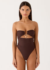 Selvina Strapless Swimsuit - Chocolate