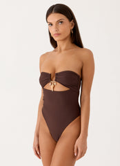 Selvina Strapless Swimsuit - Chocolate