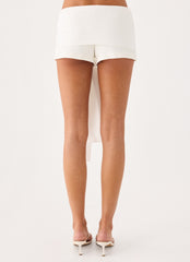 Sherlyn Sash Mini Shorts - White