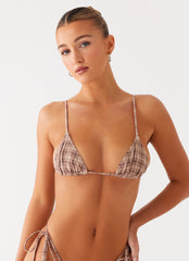 Soffa Bikini Top - Brown Check