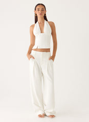 Sora Low Rise Pant - White