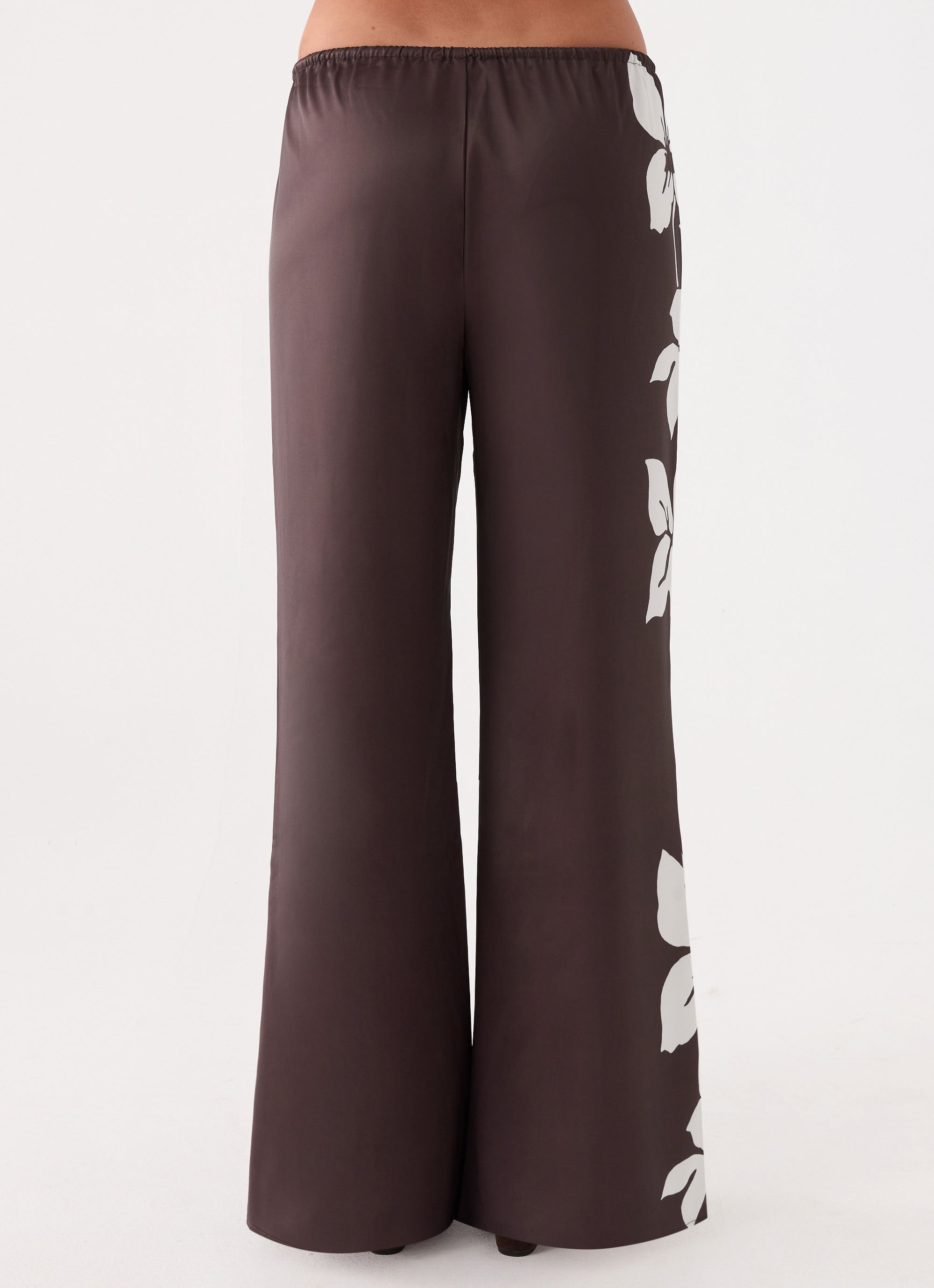 Sorena Low Rise Flared Pants - Chocolate Tropic Floral