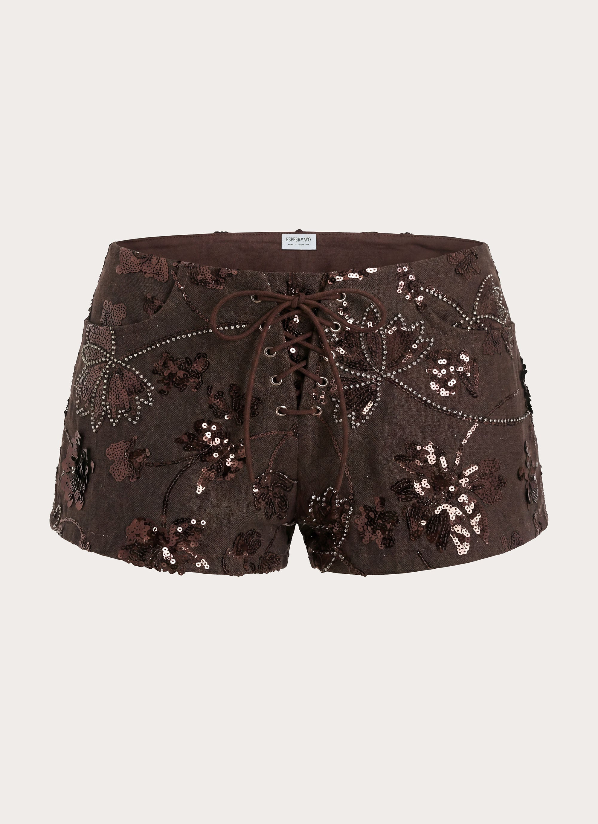 Sozzani Denim Mini Shorts - Chocolate