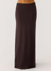 Star Girl Chiffon Maxi Skirt - Cool Chocolate