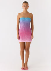 Step Closer Sequin Knit Mini Dress - Disco Ombre