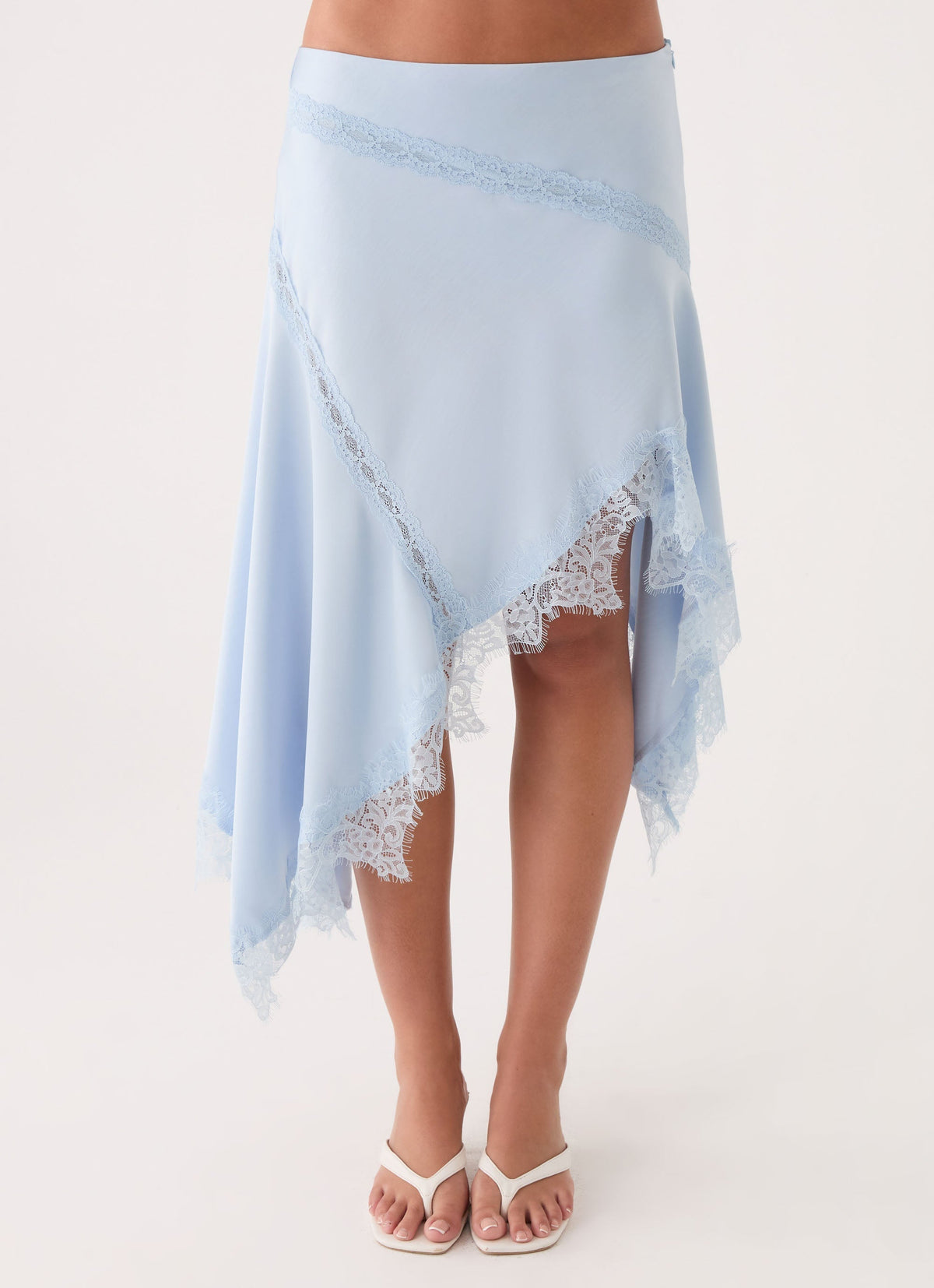 Suay Asymmetrical Midi Skirt - Blue