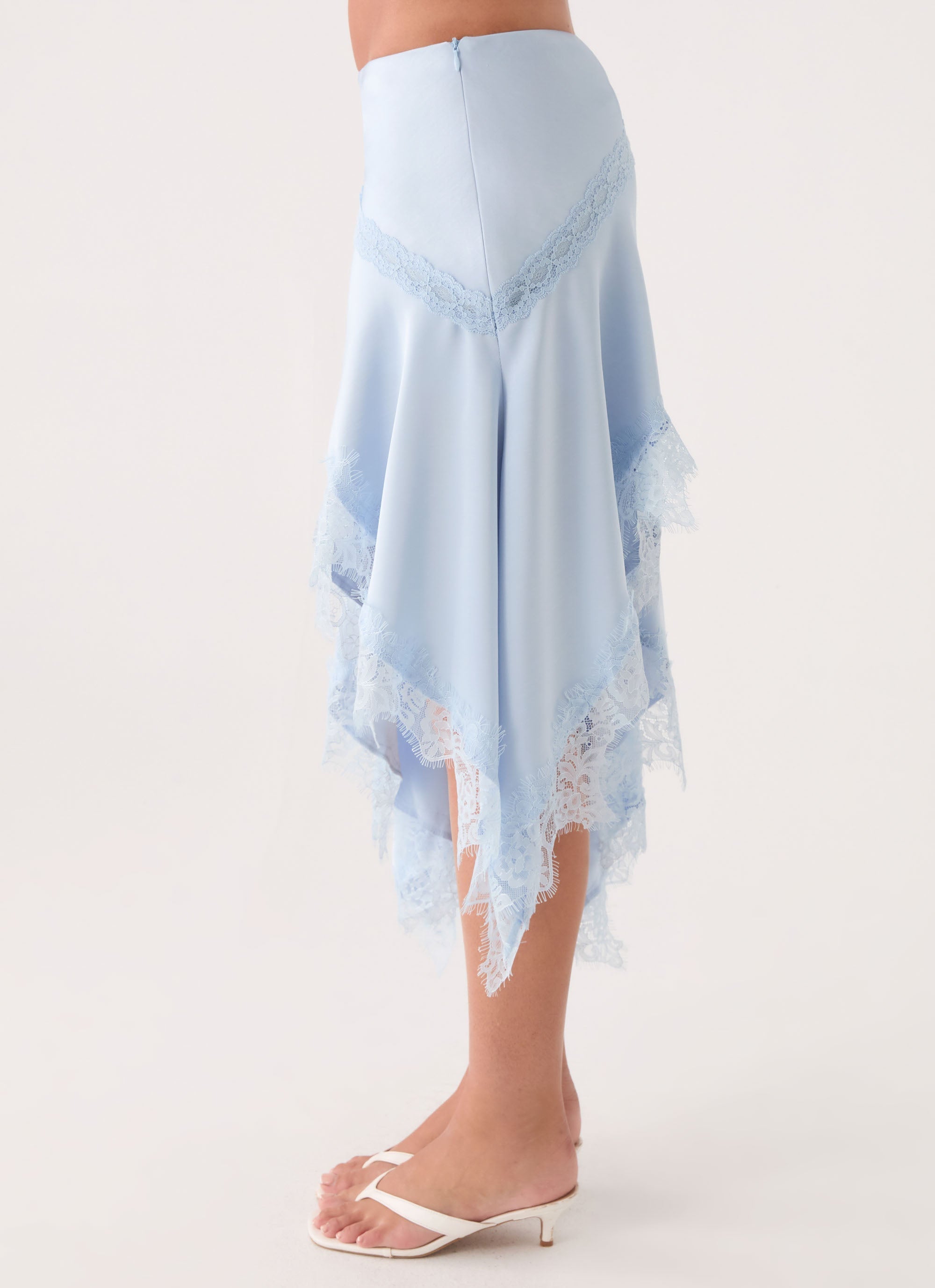 Suay Asymmetrical Midi Skirt - Blue