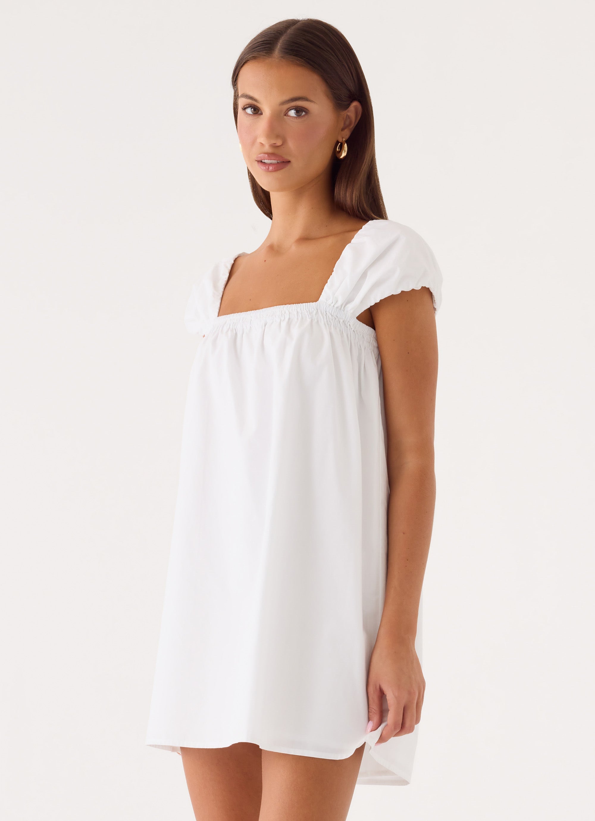 Sugar Blush Cotton Mini Dress - White