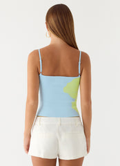 Sunray Skies Knit Top - Pale Blue