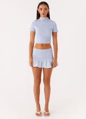 Sweetest Pie T-Shirt - Baby Blue Gingham