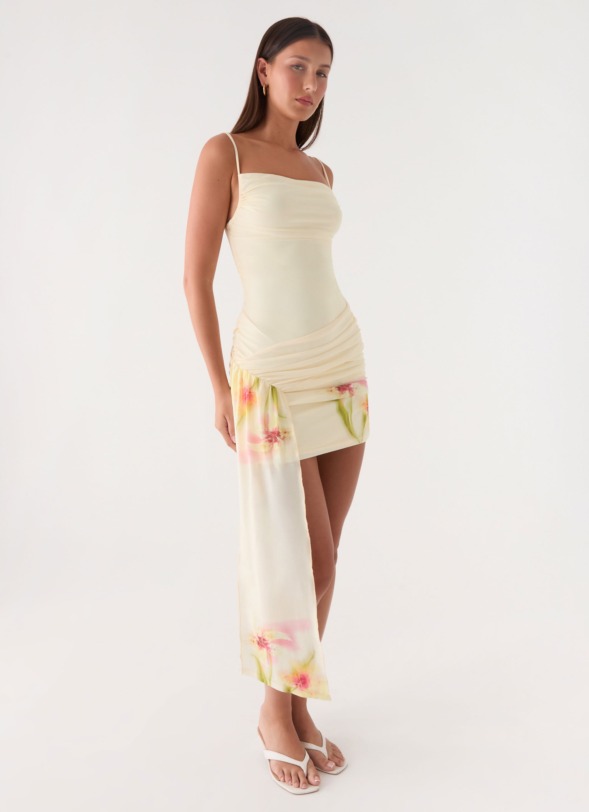 Syna Sash Mini Dress - Soft Lily