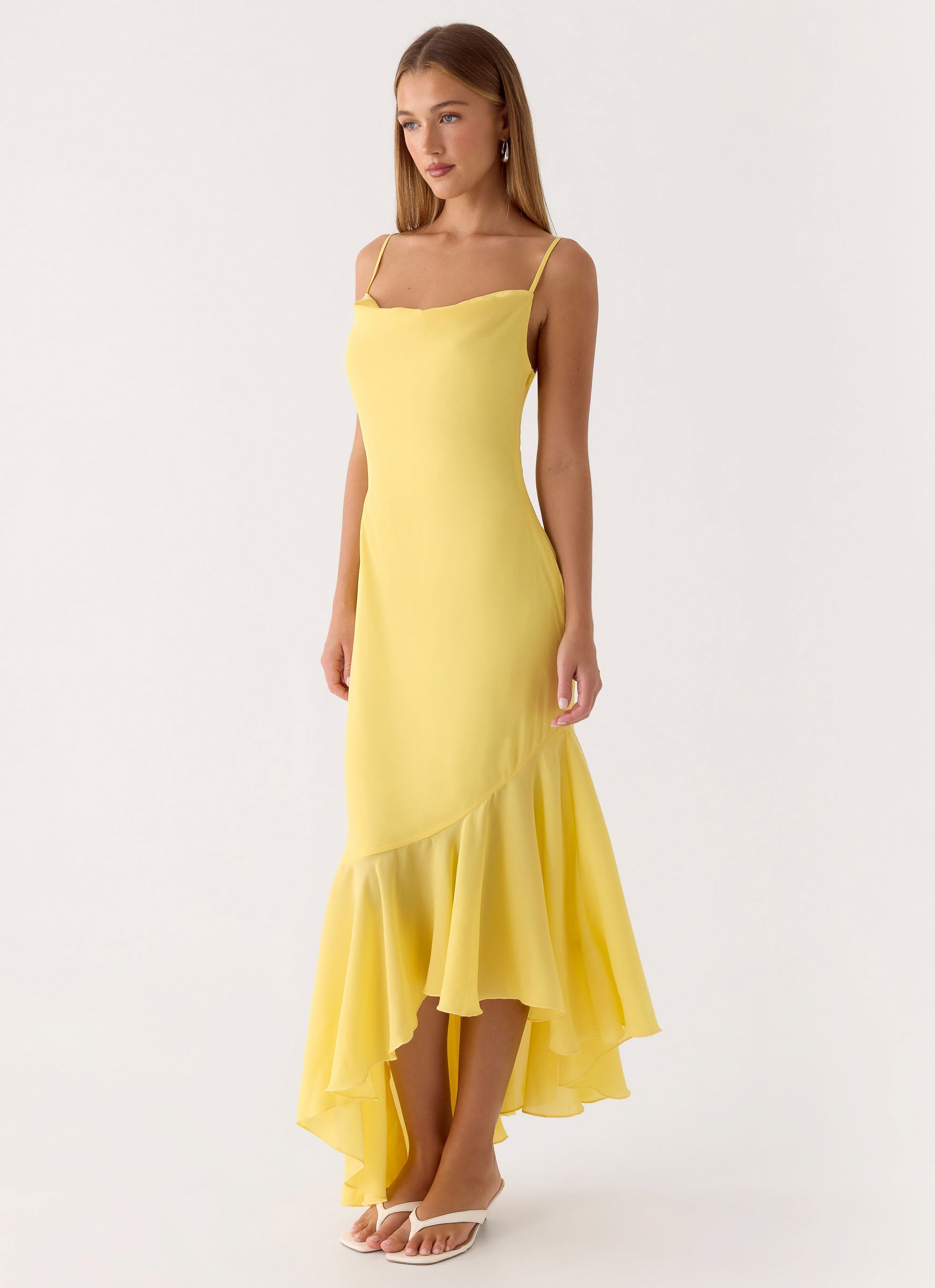 Talindra Midi Dress - Bright Lemon