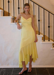 Talindra Midi Dress - Bright Lemon