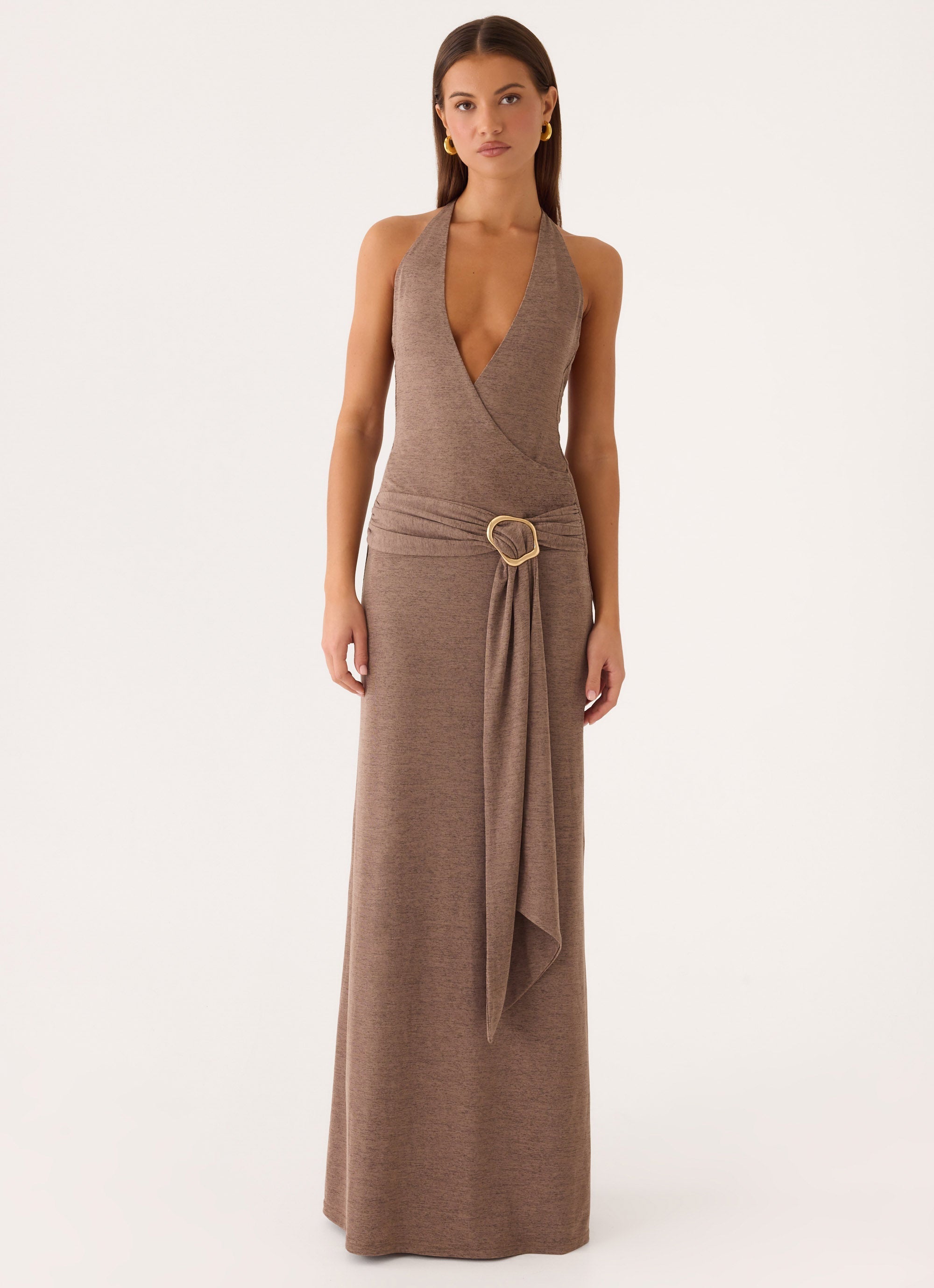 Talk To You Maxi Dress - Taupe