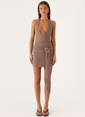 Talk To You Mini Dress - Taupe