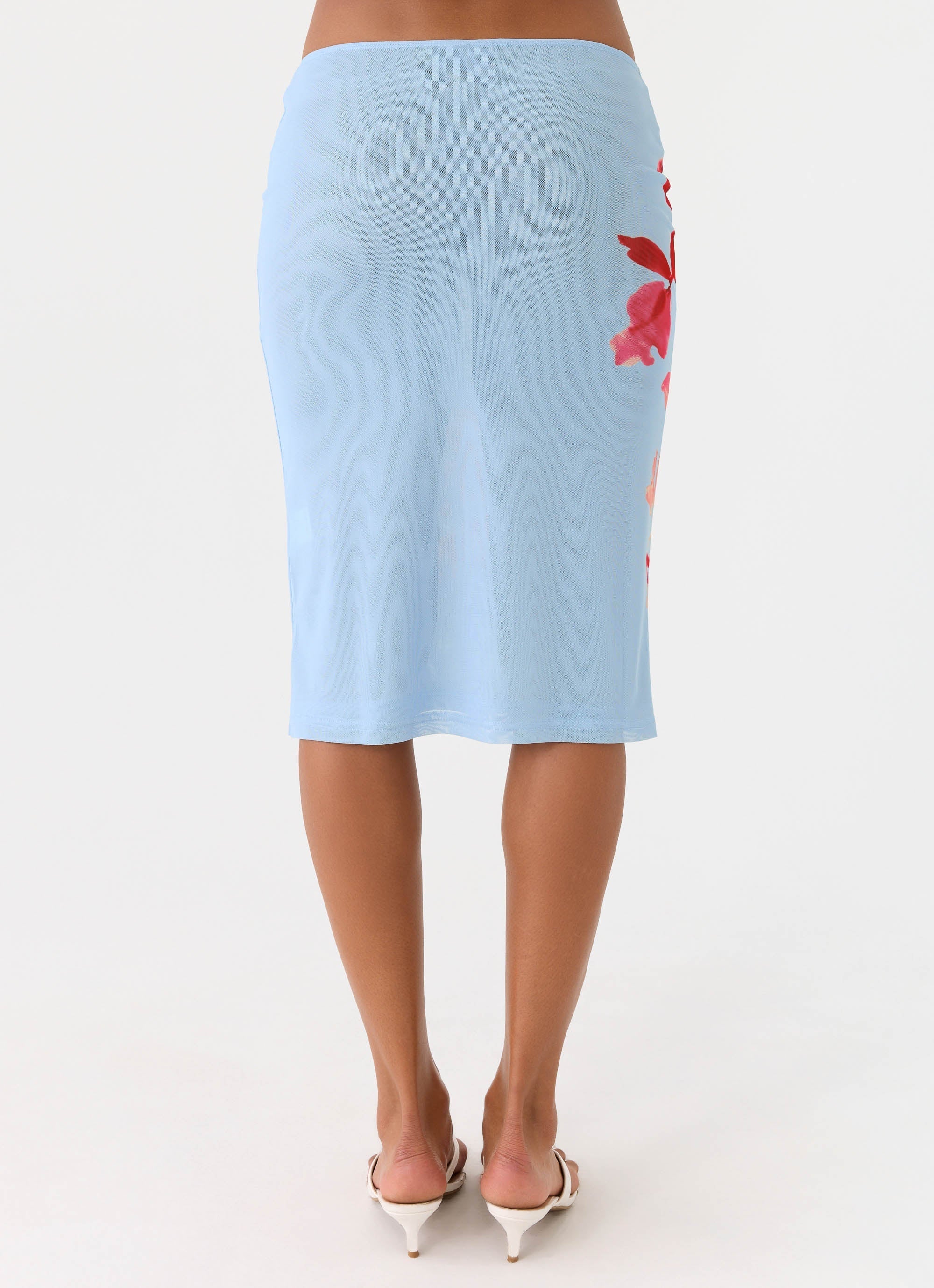 Tamia Midi Skirt - Blue Petal