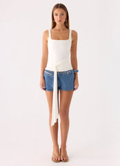 Tatina Denim Mini Shorts - Blue
