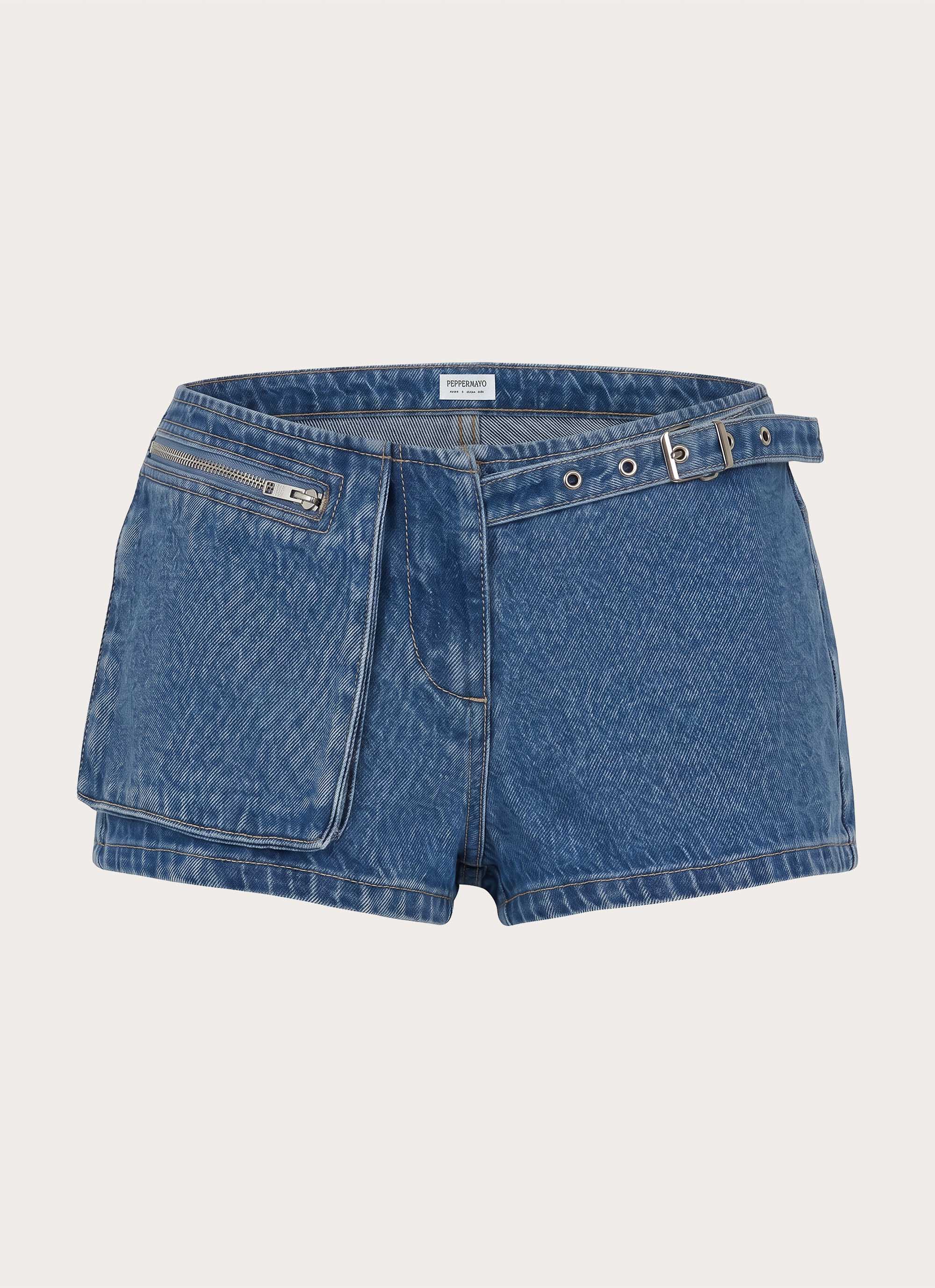 Tatina Denim Mini Shorts - Blue