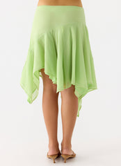 Teneika Beaded Flower Midi Skirt - Lime