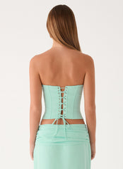 Tillie Corset Top - Aqua