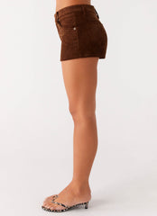 Tropics Low Rise Cord Mini Skort - Walnut