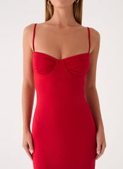 Vamonos Maxi Dress - Cherry Red