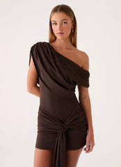 Venissa Mini Dress - Chocolate