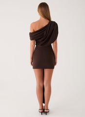 Venissa Mini Dress - Chocolate