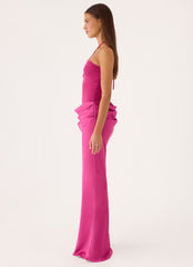 Verner Halter Maxi Dress - Berry