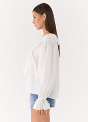 Verrin Cotton Blouse - White
