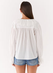 Verrin Cotton Blouse - White
