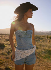 Vianna Denim Bustier Top - True Denim
