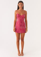 Vietta Sequin Cami Micro Mini Dress - Fuchsia