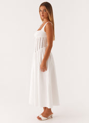 Waiting On You Midi Dress - White