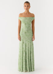 Wasting Time Maxi Dress - Blurred Lime