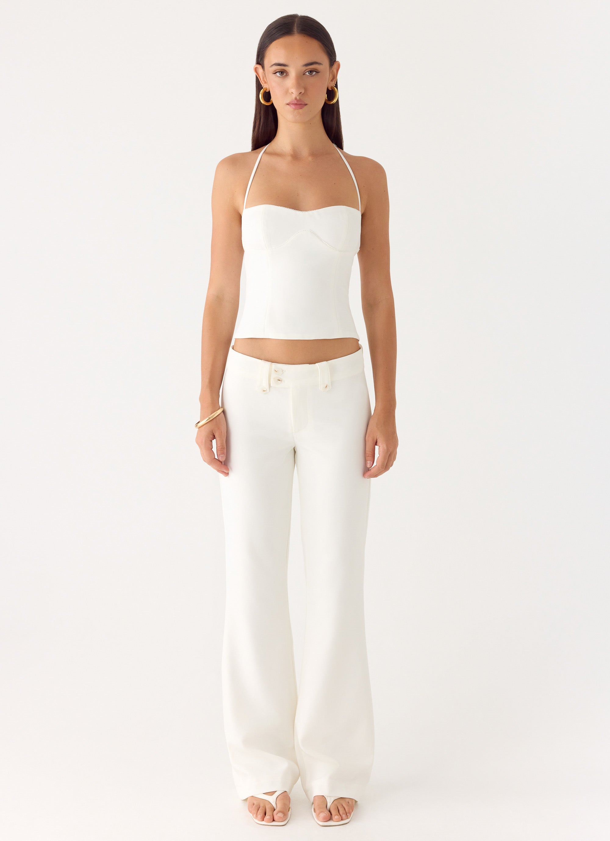 Weiss Low Rise Suiting Pants - White