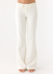 Weiss Low Rise Suiting Pants - White