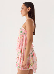 When You Look Mini Dress - Blooming Spring