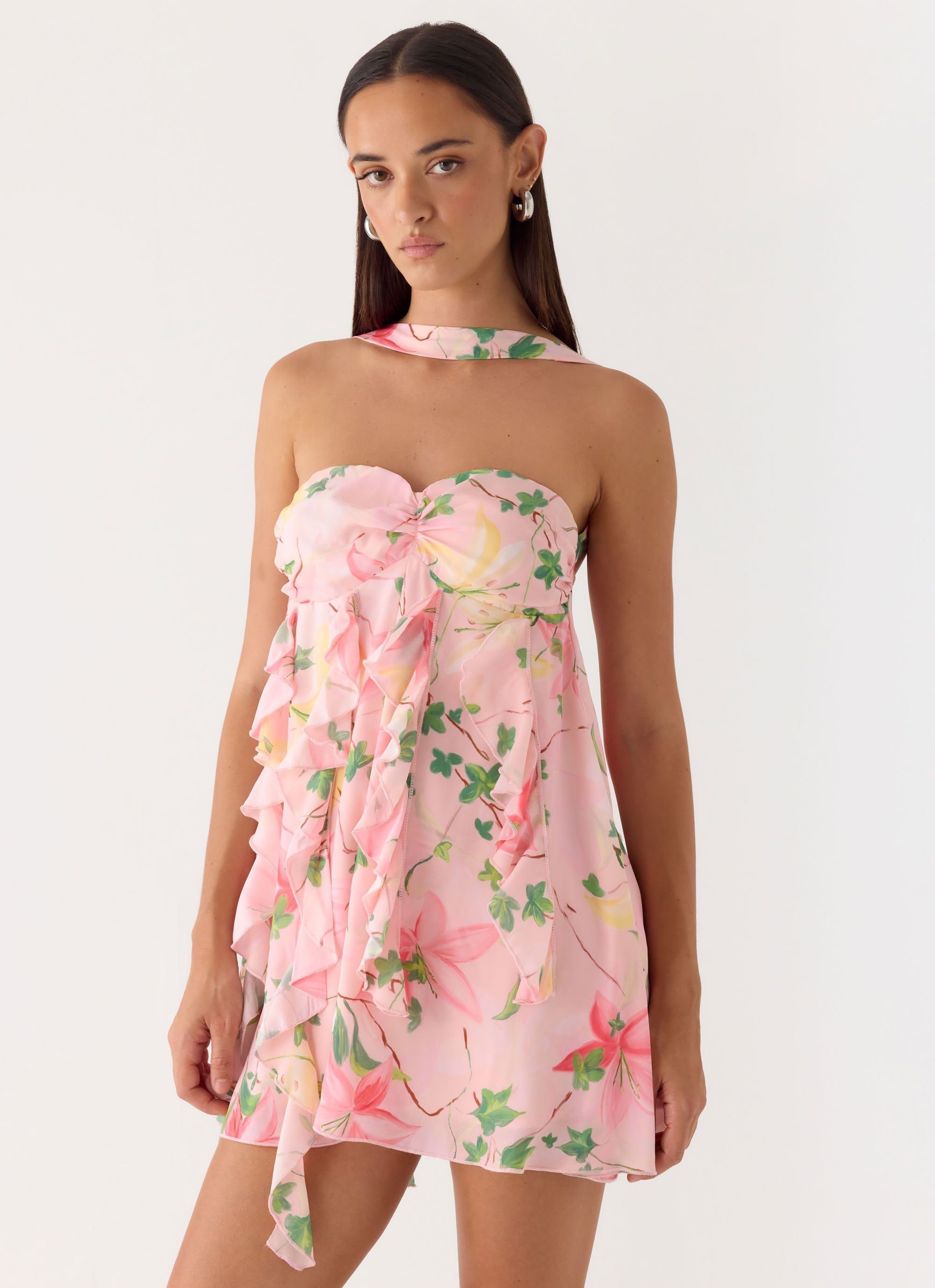 When You Look Mini Dress - Blooming Spring